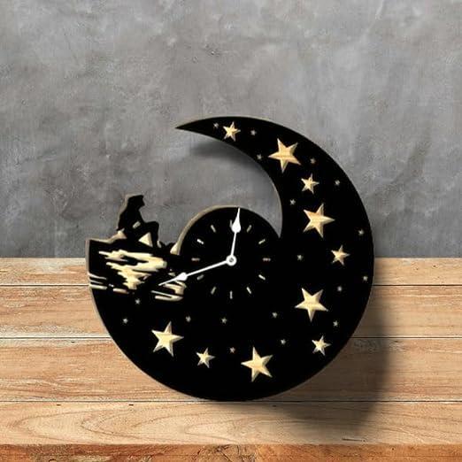 3D Acrylic Mermaid Stars Wall Clock